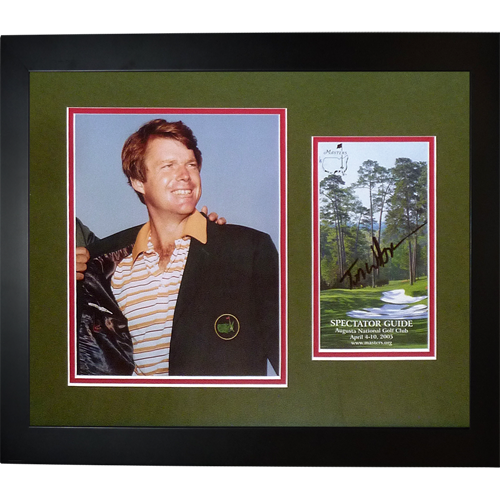 Tom Watson Autographed Masters Spectator Guide Deluxe Framed with Green Jacket 8x10 Photo - JSA