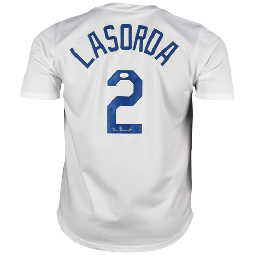 Tommy Lasorda Autographed Los Angeles Dodgers (White #2) Custom Jersey - JSA
