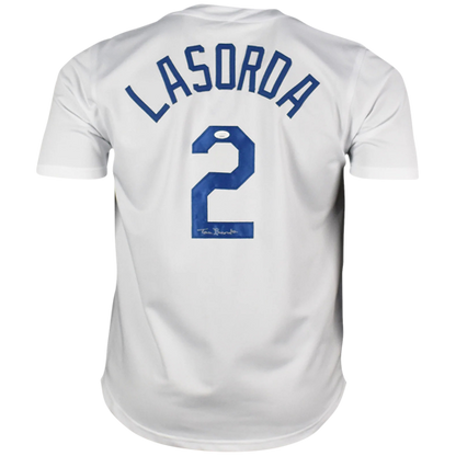 Tommy Lasorda Autographed Los Angeles Dodgers (White #2) Custom Jersey - JSA