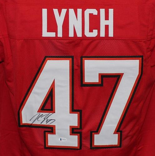 John Lynch Autographed Tampa Bay Buccaneers (Red #47) Custom Jersey - Beckett