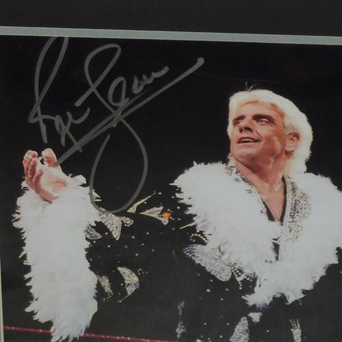 Ric Flair Autographed Wrestling (Black Robe Horizontal) Deluxe Framed 11x14 Photo - JSA