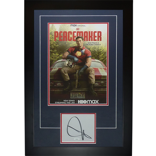 Peacemaker 11x17 TV Poster Deluxe Framed with John Cena Autograph - JSA