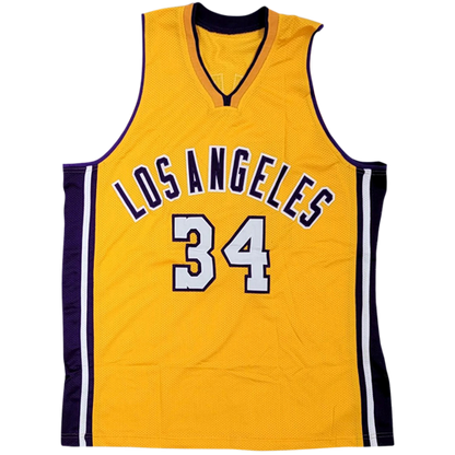 Shaquille O'Neal Autographed Los Angeles (Yellow #34) Custom Jersey - Beckett