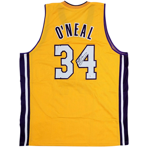 Shaquille O'Neal Autographed Los Angeles (Yellow #34) Custom Jersey - Beckett