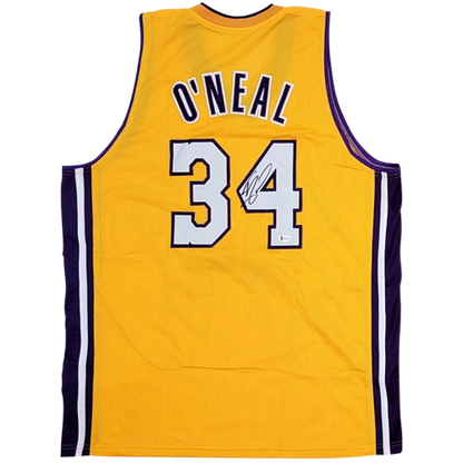 Shaquille O'Neal Autographed Los Angeles (Yellow #34) Custom Jersey - Beckett