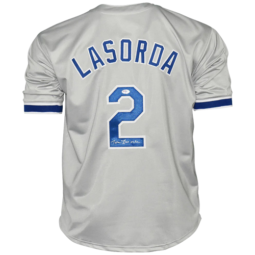 Tommy Lasorda Autographed Los Angeles Dodgers (Grey #2) Stitched Jersey - JSA