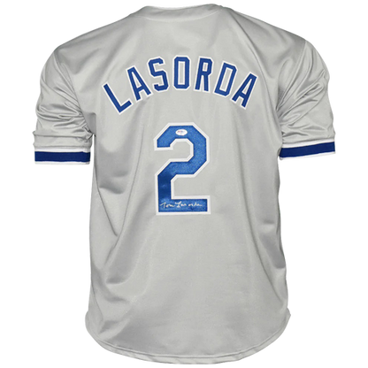 Tommy Lasorda Autographed Los Angeles Dodgers (Grey #2) Custom Jersey - JSA