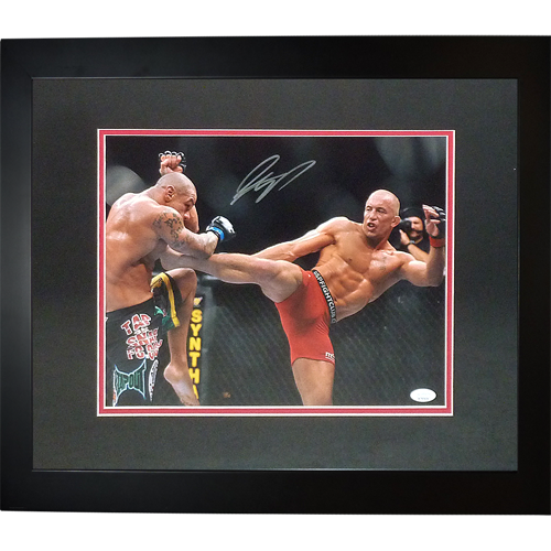 Georges St. Pierre Autographed MMA Deluxe Framed 11x14 Photo - JSA