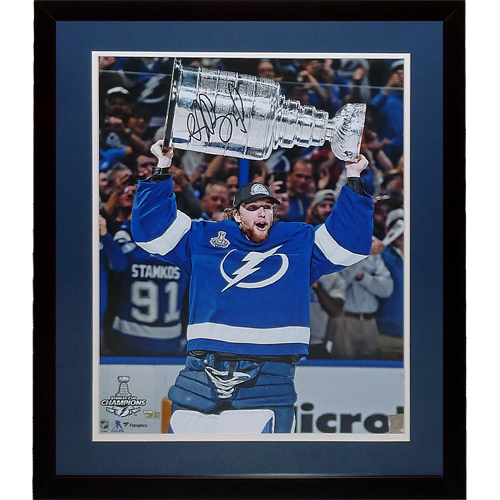 Andrei Vasilevskiy Autographed Tampa Bay Lightning (Stanley Cup Trophy) Deluxe Framed 16x20 Photo - Fanatics