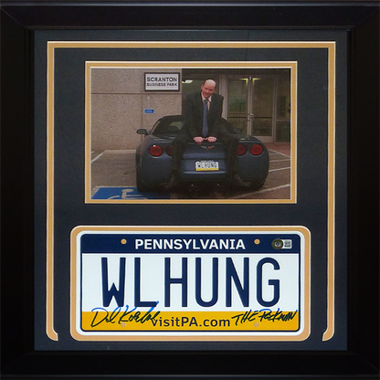 David Koechner Autographed The Office License Plate WL HUNG Deluxe Framed with Photo - Beckett