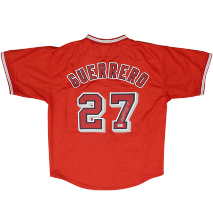 Vladimir Guerrero Sr. Autographed Los Angeles (Red #27) Custom Jersey - Beckett