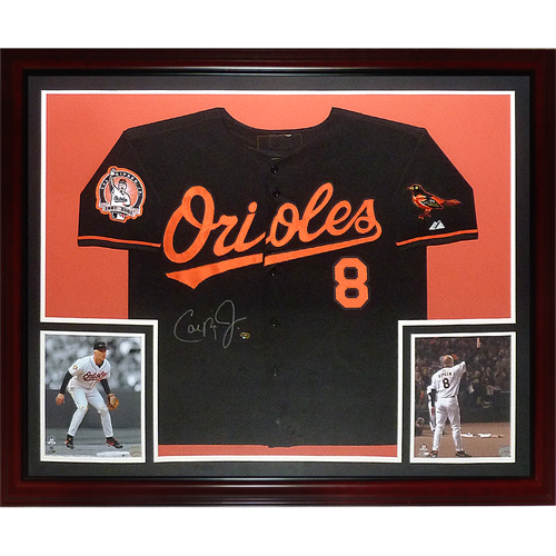 Cal Ripken Jr. Autographed Baltimore Orioles (Black #8) Deluxe Framed Jersey - JSA
