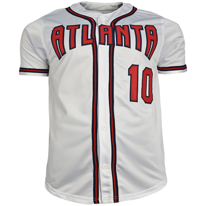 Chipper Jones Autographed Atlanta (White #10) Custom Jersey - JSA