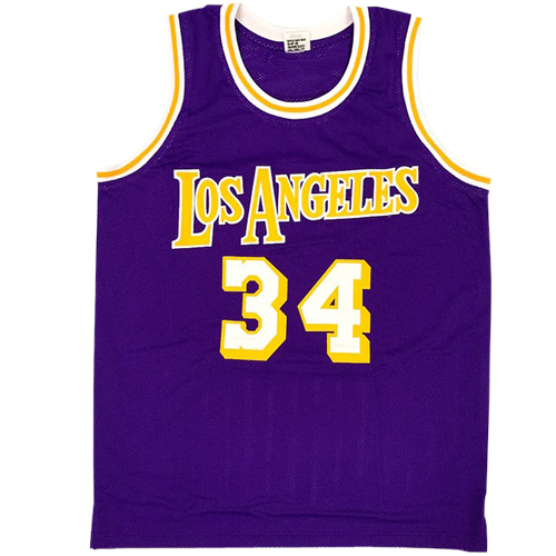 Shaquille O'Neal Autographed Los Angeles (Purple #34) Custom Jersey - Beckett