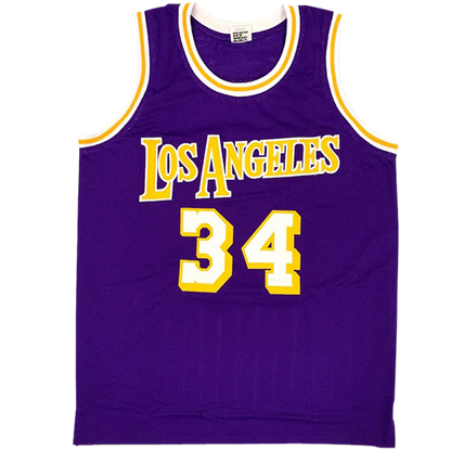 Shaquille O'Neal Autographed Los Angeles (Purple #34) Custom Jersey - Beckett