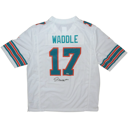 Jaylen Waddle Autographed Miami Dolphins (White #17 Throwback Jaylen Waddle Autographed Miami Dolphins (White #17 Throwback