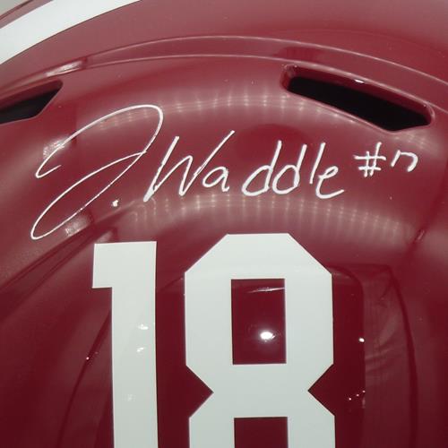 Jaylen Waddle Autographed Alabama Crimson Tide (Speed) Deluxe Full-Size Replica Helmet - Fanatics
