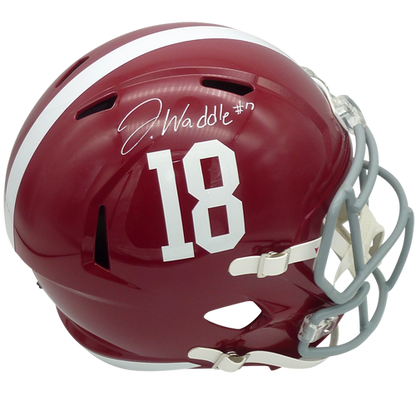 Jaylen Waddle Autographed Alabama Crimson Tide (Speed) Deluxe Full-Size Replica Helmet - Fanatics