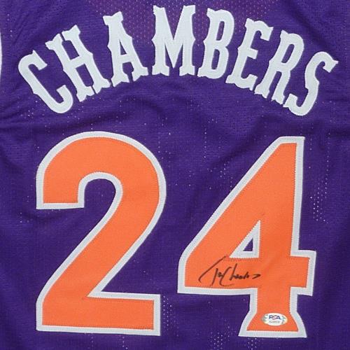 Tom Chambers Autographed Phoenix (Purple #24) Custom Jersey - JSA