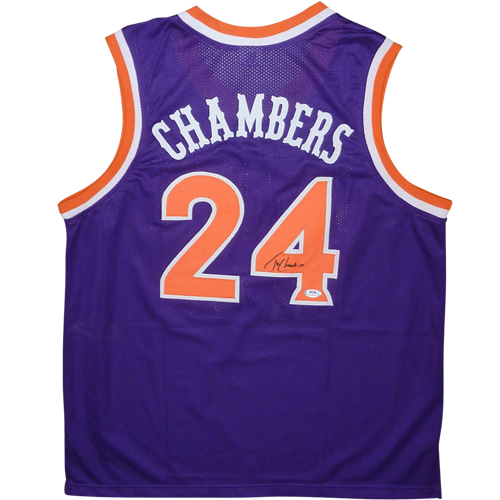 Tom Chambers Autographed Phoenix (Purple #24) Custom Jersey - JSA