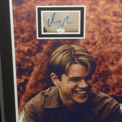 Good Will Hunting Full-Size Movie Poster Deluxe Framed with Matt Damon and Robin Williams Autographs - JSA