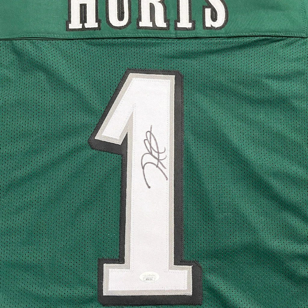 Jalen Hurts Authentic Signed Green Pro Style Framed Jersey Autographed JSA