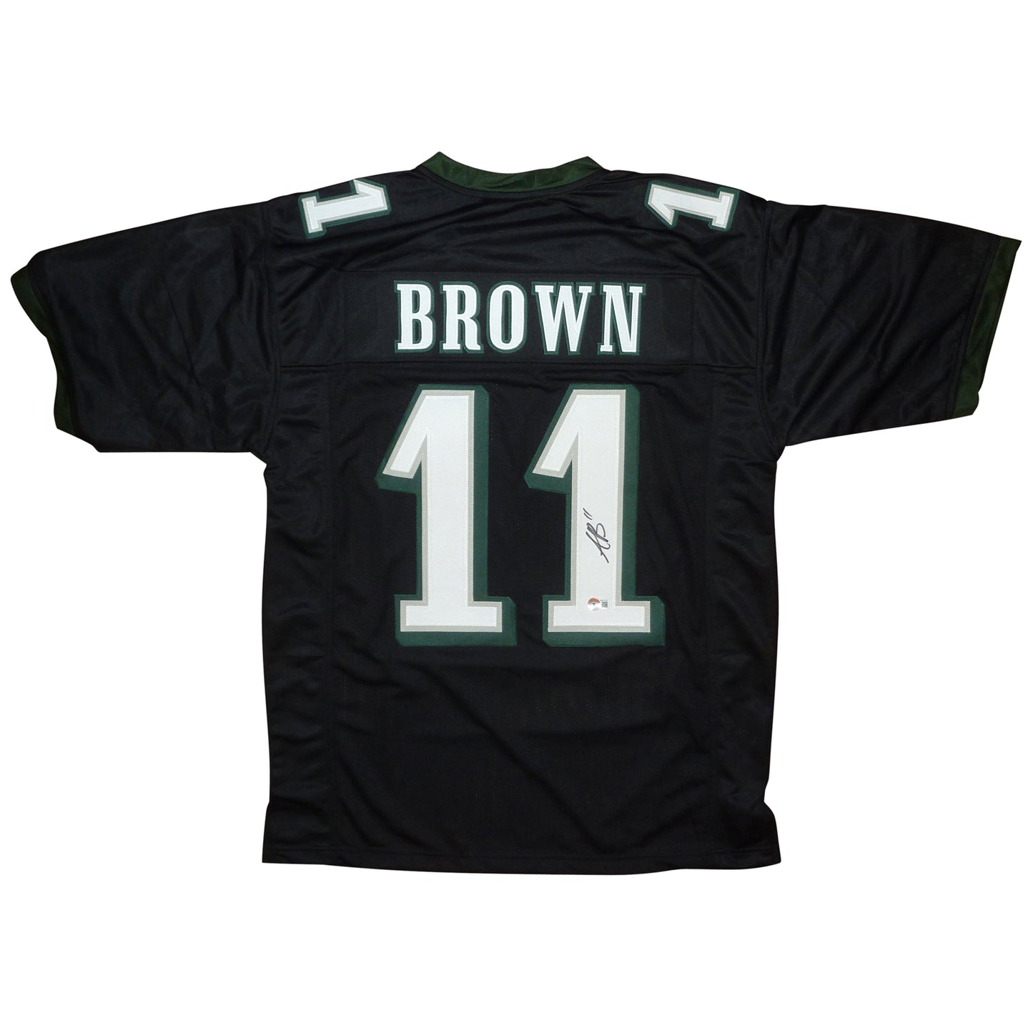 AJ Brown Autographed Philadelphia (Black #11) Custom Jersey – JSA