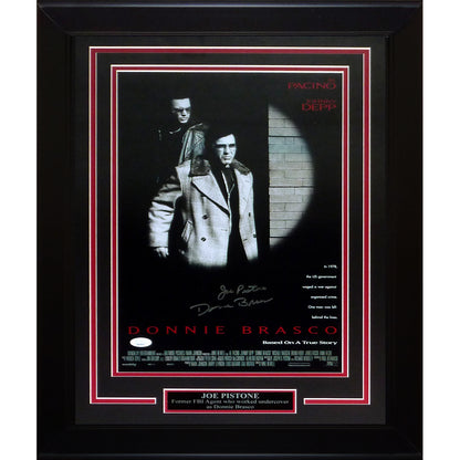 Joseph Pistone Autographed Donnie Brasco Deluxe Framed 11x17 Movie Poster – The Real Donnie Brasco - JSA