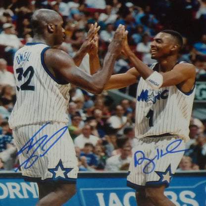 Shaquille O'Neal And Anfernee "Penny" Hardaway Autographed Orlando Magic Deluxe Framed 16x20 Photo - Beckett