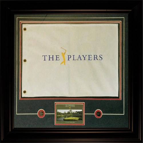 The Players Championship (TPC Sawgrass) Deluxe Framed Golf Pin Flag with Scorecard