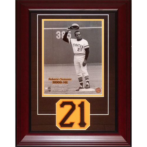 Roberto Clemente Pittsburgh Pirates Deluxe Framed 11x14 Photo Frame with Commemorative Patch
