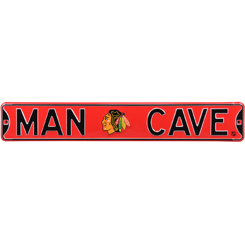 Chicago Blackhawks "MAN CAVE" Authentic Street Sign