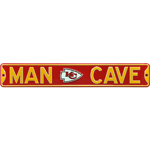 Kansas City Chiefs "MAN CAVE" Authentic Street Sign