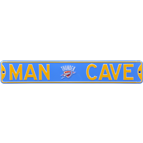 Oklahoma City Thunder "MAN CAVE" Authentic Street Sign