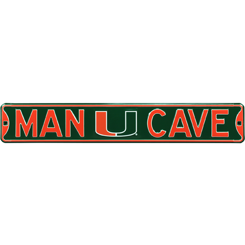 Miami Hurricanes "MAN CAVE" Authentic Street Sign