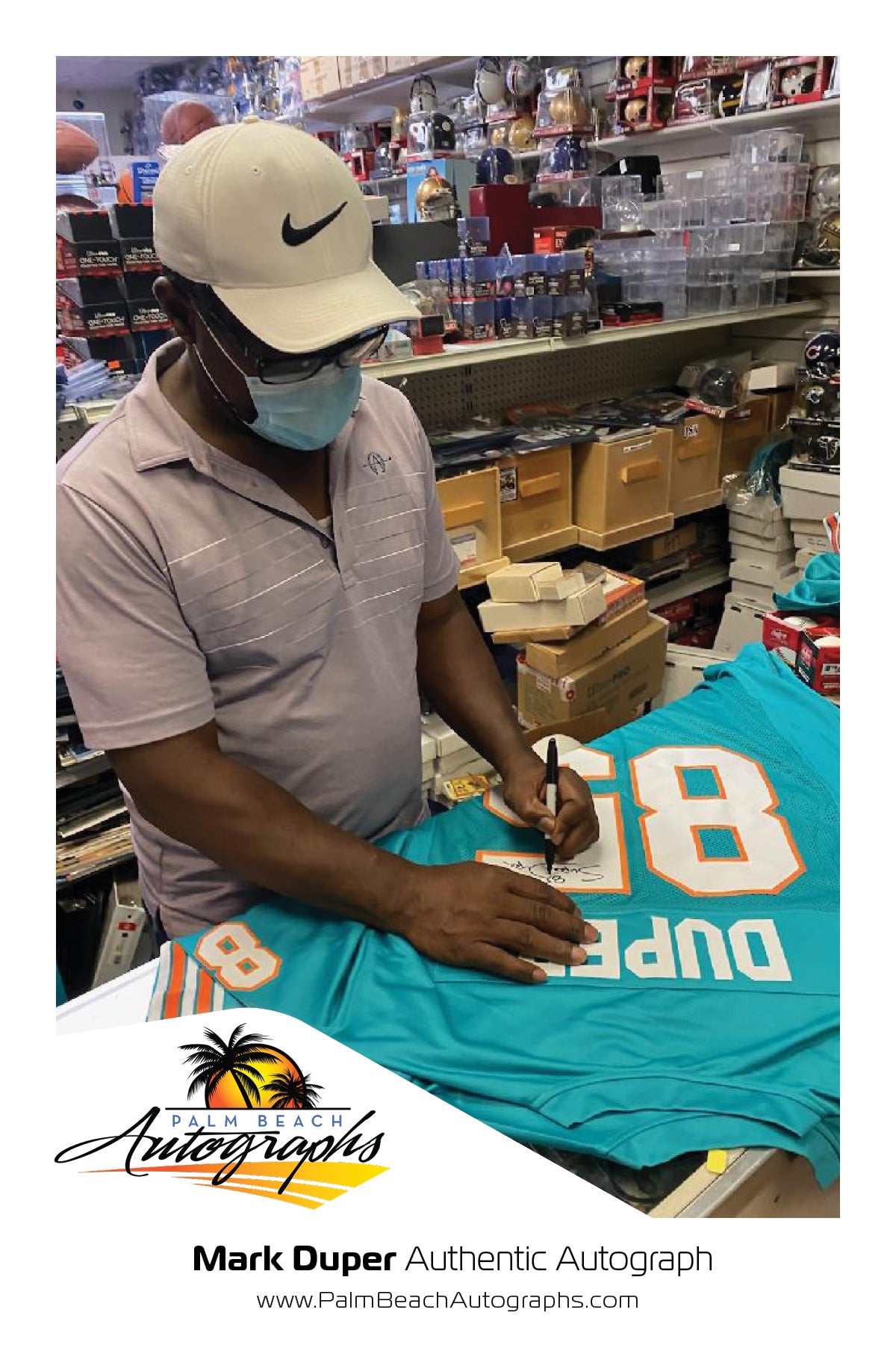 Mark Duper Autographed Miami Dolphins (Teal #85) Custom Jersey - JSA