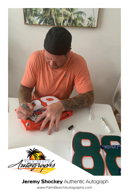 Jeremy Shockey Autographed Miami Hurricanes (Orange #88) Custom Jersey