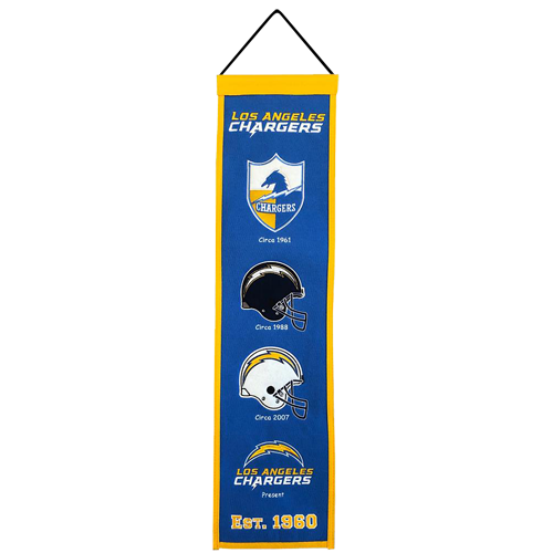 Los Angeles Chargers Logo Evolution Heritage Banner