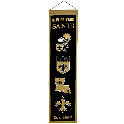 New Orleans Saints Logo Evolution Heritage Banner