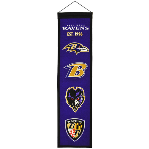 Baltimore Ravens Logo Evolution Heritage Banner