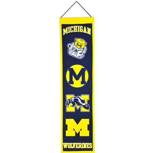 Michigan Wolverines Logo Evolution Heritage Banner
