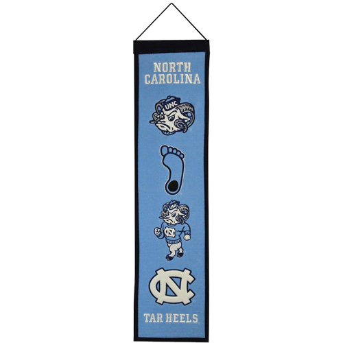 North Carolina Tar Heels Logo Evolution Heritage Banner