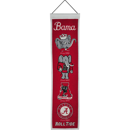 Alabama Crimson Tide Logo Evolution Heritage Banner