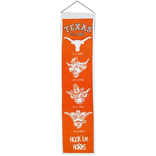 Texas Longhorns Logo Evolution Heritage Banner
