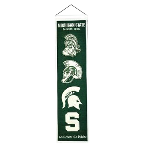 Michigan State Spartans Logo Evolution Heritage Banner