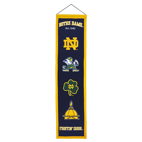 Notre Dame Irish Logo Evolution Heritage Banner