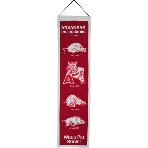 Arkansas Razorbacks Logo Evolution Heritage Banner
