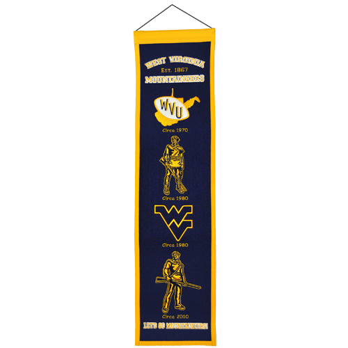 West Virginia Mountaineers Logo Evolution Heritage Banner