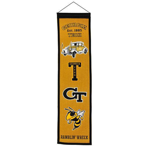 Georgia Tech Yellow Jackets Logo Evolution Heritage Banner