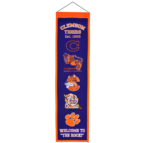 Clemson Tigers Logo Evolution Heritage Banner